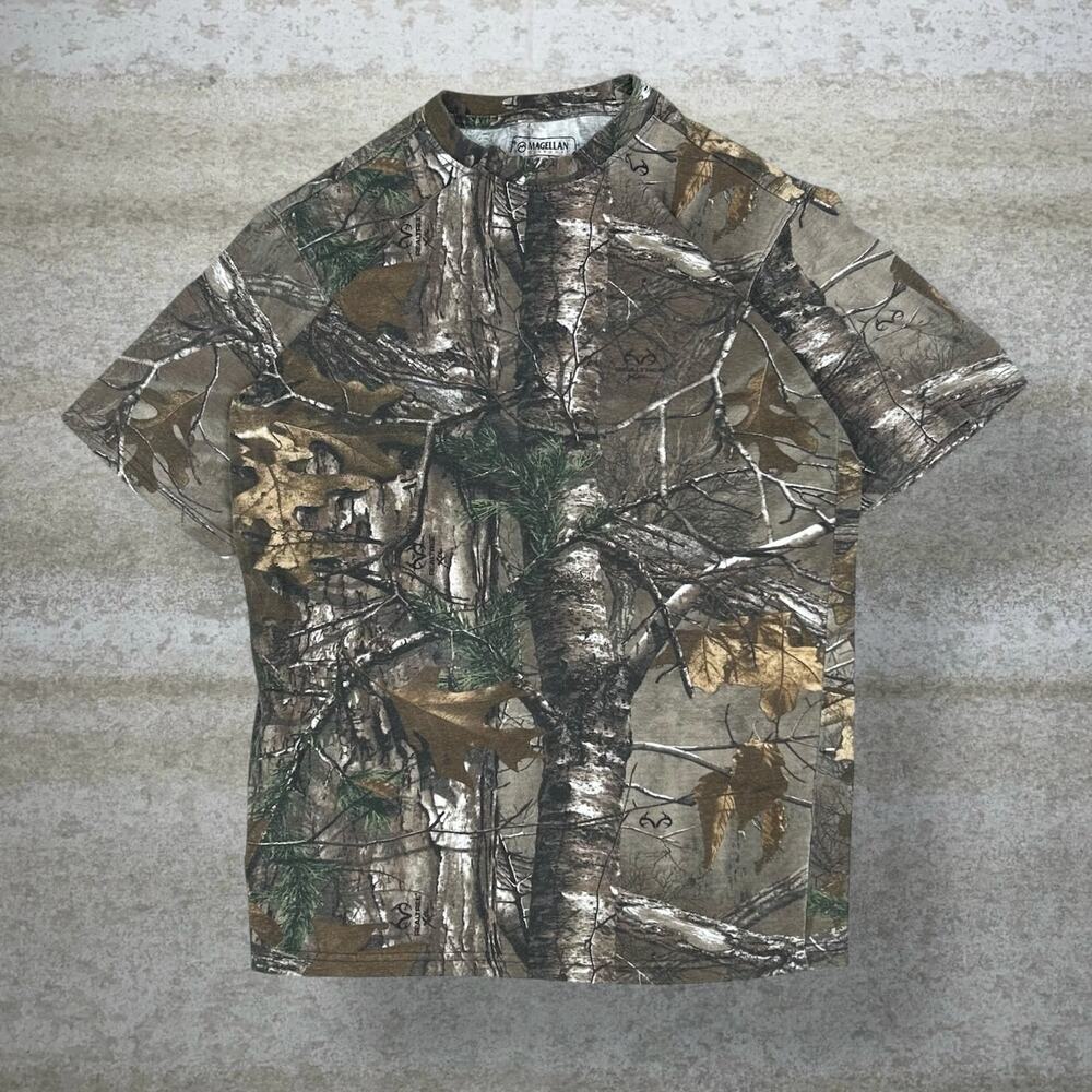 Vintage 90s Realtree Shirt Mens S Hunting Camo Short Sleeve Woodland Magellan